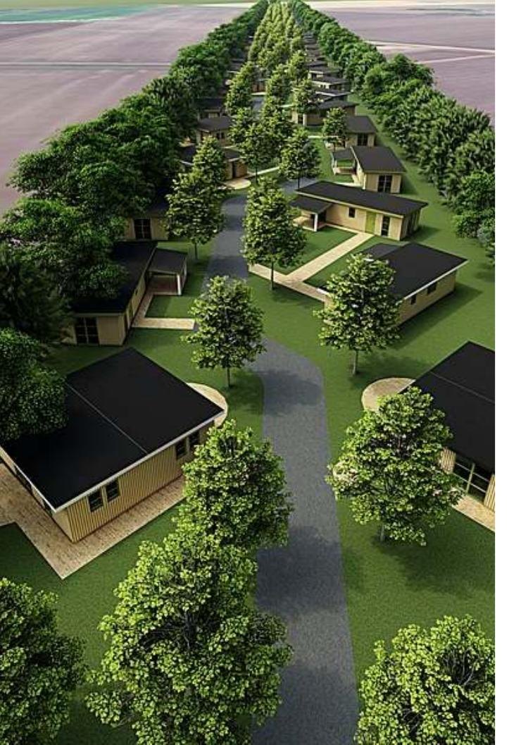 Beoogde zorgwoningen in een groene omgeving